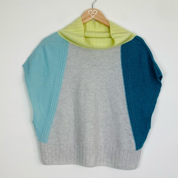 Anthropologie Daily Practice color blocked cashmere sweater. Size Small - Picture 2 of 6